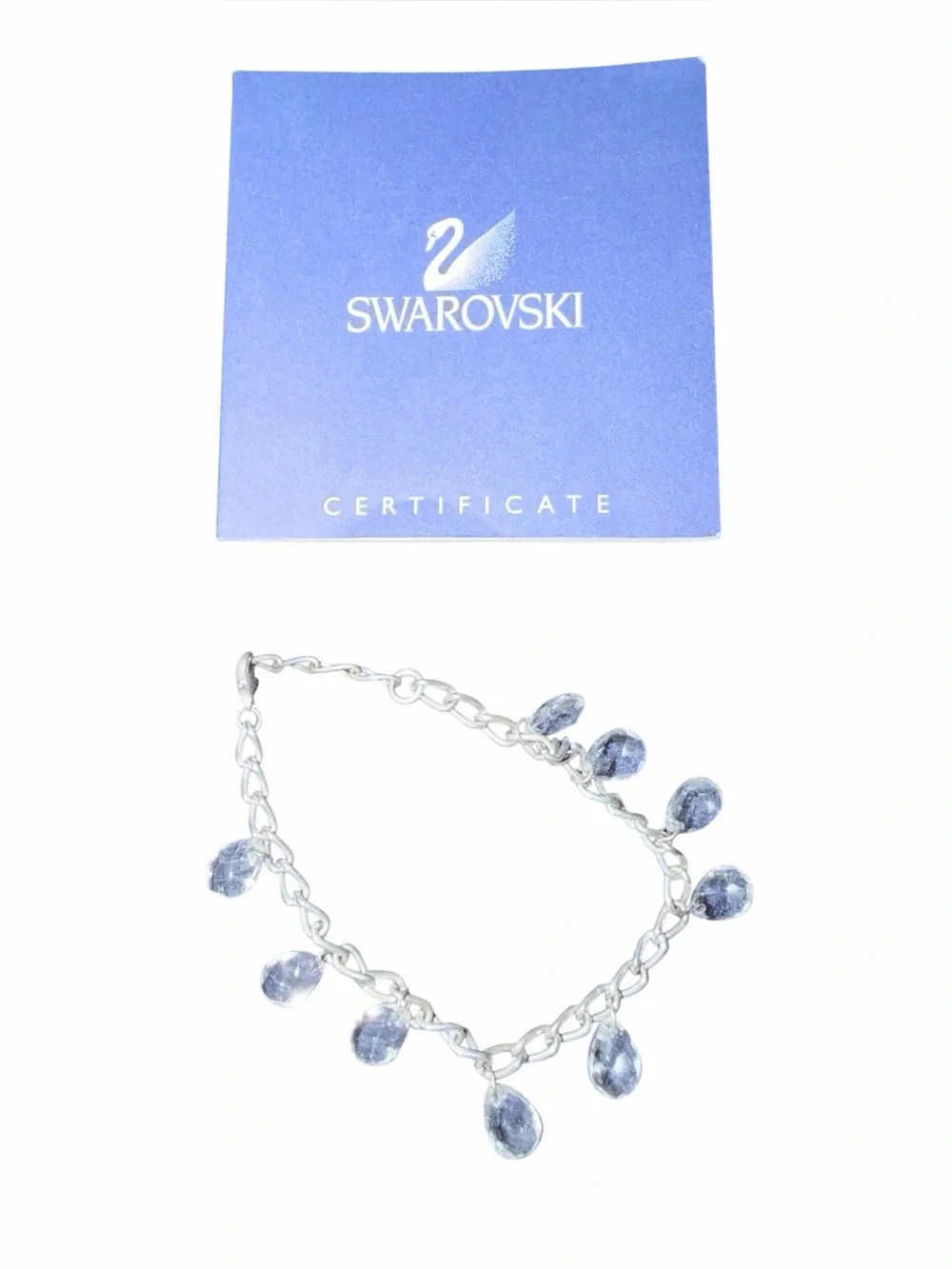 Swarovski Clear Teardrop Charm Bracelet
